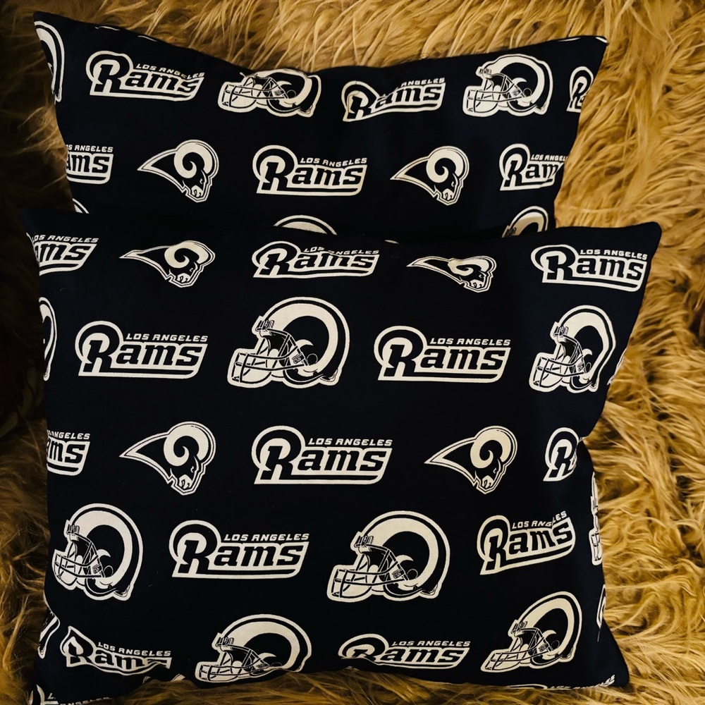 LA Rams NFL Decor Pillow Set Handmade Hard to Find 16”x14”